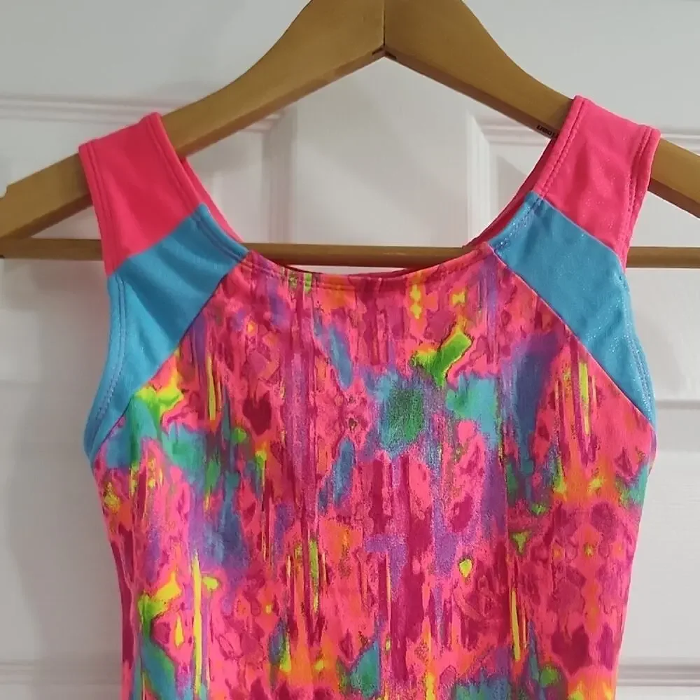 Freestyle Vibrant Pink and Blue Leotard